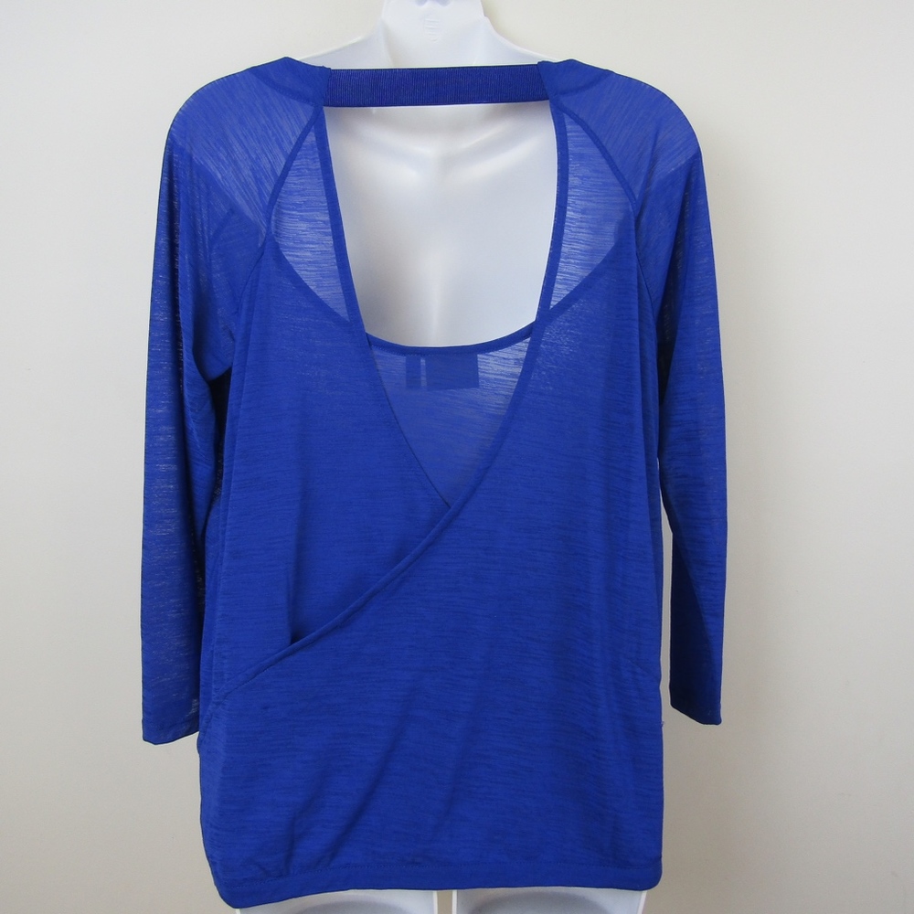 Athleta Royal blue top with criss-cross back- Med.